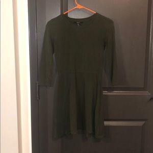 Army green skater dress